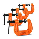 クランプ C型クランプ 鋼製 強力型 最大締付力227kg 最大開口38mm DIY工具 木工 接着 固定 溶接 作業 切削 締付 4個セット