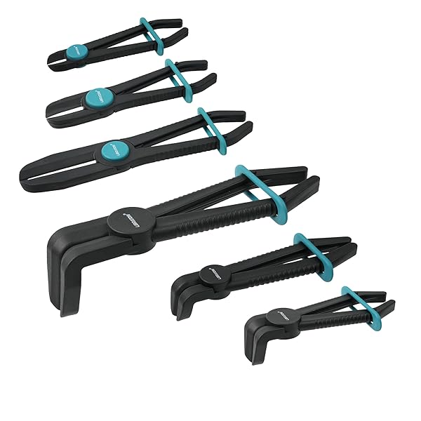 ホースクランププライヤー 6本セット ラインホースクランプ ホースクリップ ストレートと90°ホースクラ..