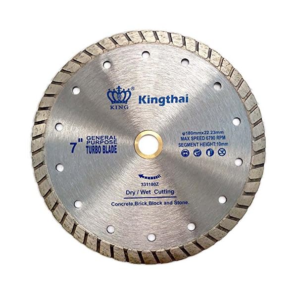 グラインダー 刃，ディスクグラインダー 刃，ダイヤモンドカッター，コンクリートカッター，石材加工、乾式または湿式切削石材用180 mmコンクリート ダイヤモンドブレード ブロック タイル レンガ 切断用 刃 ダイヤモンド カッター 替刃 替え刃 石材