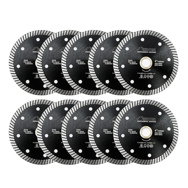 ダイヤモンド スーパー シン ブレード 磁器 セラミック タイル用 花崗岩 10PK 径 105MM ターボ 切断 ディスク 105MM