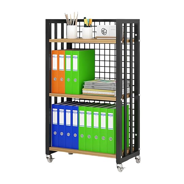 ファイルラック 大容量 ファイルワゴン 3段 おしゃれ 書類収納 A4収納 キャスター付き 5段 書類棚 a4コピーファイルの整理用 雑誌ラック 書棚 4段 物品棚 移動棚 収納力 事務所 オフィス収納ラック 多機能 3段 黒いフレーム+ナチュラル棚