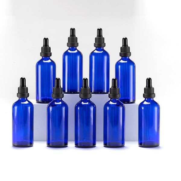 遮光瓶スポイト100ml青色、アロマオイル保存容器 精油瓶 ガラススポイトボトル, 為に エッセンシャルオ..