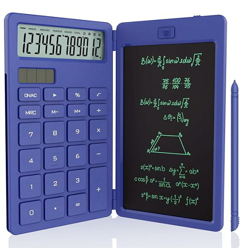 電卓付き電子メモパッド ソーラー充電可 折りたたみ式 ワンタッチ消去 多機能 計算機 電卓 デジタルメモ 12桁 小型 6インチ コンパクト 職場 家庭 仕事用 青 電卓付き電子メモパッド ソーラー充電可 折りたたみ式 ワンタッチ消去 多機能 計算機 電卓 デジタルメモ 12桁 小型 6インチ コンパクト 職場 家庭 仕事用 青