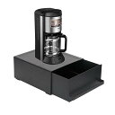 引き出し付き キッチン 家電ラック ツーウェイ W22.5*H27.5*D11.5CM キッチン キッチン家電下引出し メタルラック キッチン収納 たんそこう ブラック スライド棚 小物収納 紅茶パック収納 コーヒーマシンポット小型電化製品 収納用