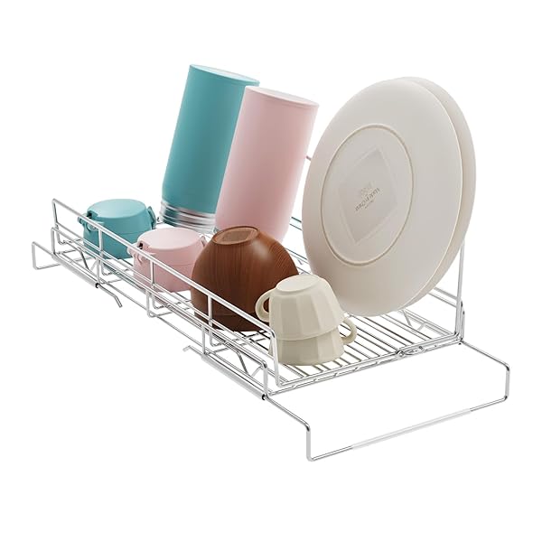 水切りラック 折りたたみ式 【1台2役 分離＆一体型】 水筒スタンド スライド伸縮 シンク上・横置き2WAY対応 18-8ステンレス製 食洗機対応 水切りかご 省スペース キッチン収納 ワイヤーバスケット