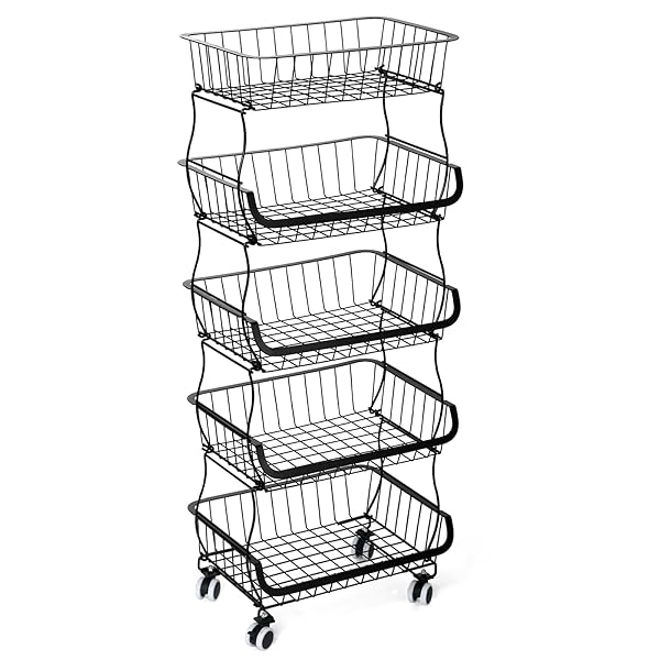 キッチンワゴン キャスター付き ワゴン キャスター付き キッチン収納 カート ラック バスケット 大容量..