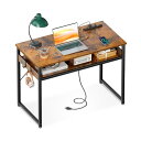 机 pcデスク パソコンデスク 幅80cm ゲーミングデスク 収納付き コンセント付き 勉強机 computer desk ?子 ワークデスク ??? フック2個付き コンパクト テレワーク用 省スペース 組立簡単 ビンテージ