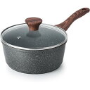 片手鍋18cm IH/ガス対応 一人鍋 ラーメン鍋 ソースパン ミルクパン 焦げ付かない 小さ鍋 マーブルコート 有害物質不使用 洗いやすい 高熱効率 一年 グレー