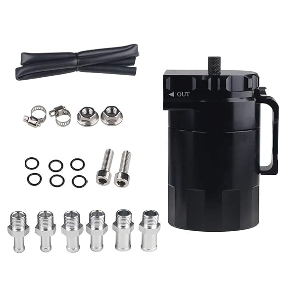 300mlオイルキャッチタンク 円柱型 アルミ製 バッフル付 外径14...(2)