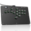 Haute42 アケコン レバーレス コントローラー レバーレスアケコン R16黒 極薄の厚さ 天板広め For PC Switch2 Switch PS4 PS3 格ゲー向け ボタンが外れ難い ボタン枠の追加 使い手向上 膝置き可 無遅延 LED