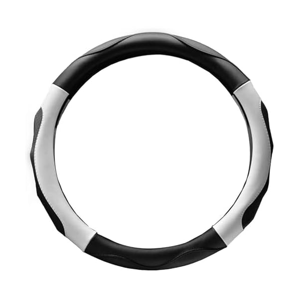 ハンドルカバー sサイズ 軽自動車 ステアリングカバー 3Dグリップ 滑り止め 車 アクセサリー 普通車 フィット感 ブラック+ホワイト LY06-BW