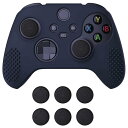 PlayVital 3D Studded版Xbox Series X/Sコントローラーに対応用アンチスリップシリコーンカバースキン、黒い親指グリップキャップ6つ付き、Xbox Coreワイヤレスコントローラ対応用ソフトラバーケースプロテクター【ミッド