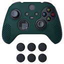 PlayVital 3D Studded版Xbox Series X/Sコントローラーに対応用アンチスリップシリコーンカバースキン、黒い親指グリップキャップ6つ付き、Xbox Coreワイヤレスコントローラ対応用ソフトラバーケースプロテクター【レーシ