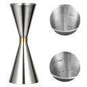 メジャーカップ 目盛り 30/45ml ジガーカップ カクテル ウイスキー 計量 ステンレス鋼(30ml / 45ml, 銀)