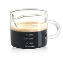 エスプレッソショットグラス 計量カップ 目盛り付きハンドル付き お酒 コーヒー ミルク 水グラス ワイングラス 厚み強化 耐熱グラス (1)