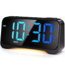 目覚まし時計 ダイナミックRGB 10色 LED時計 デジタル 置き時計 大音量 2組アラーム 5段階音量調節/7段階明るさ調整可能 スヌーズ ナイトライト付き 12/24時間切替&DST USB給電 操作簡単 めざまし時計 おしゃれ (ブラック)