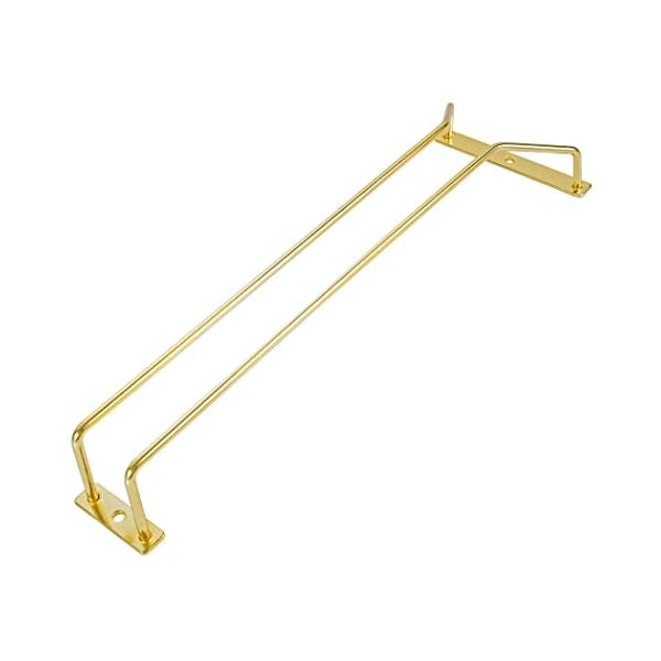 35.5cm ゴールドワイングラスラック キャビネット下ワイングラスホルダー 脚付きグラスラック キッチンバー用吊り下げ脚付き 1列