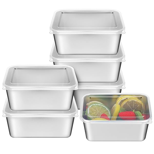 ステンレス 保存容器 バット 深型 600ml 6点セット 冷蔵庫対応 蓋付き キッチン用食品保存容器 弁当箱 ランチボックス 調理器具