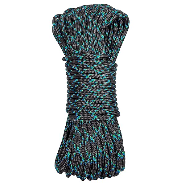 【送料無料】UIAA CE 認証 8mm アクセサリーコード ダブルブレード構造 プルージック ランヤード ストラップ作り用 コード クライミング アーボリスト アウトドア使用 6Mカットサイズ ブラック