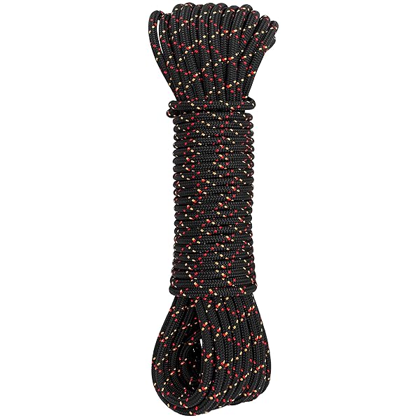 【送料無料】CE UIAA 認証 ダブルブレード構造 6mm アクセサリーコード ポリエステル製 6Mカット ブラック