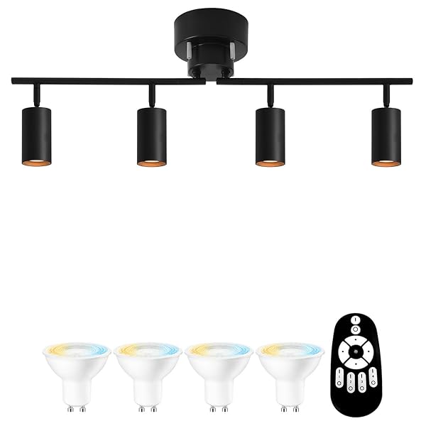 【送料無料】シーリングライト 4灯 スポットライト 700LM 6畳 8畳 消費電力6W E11口金 リモコン操作 円筒ペンダント 北欧 シーリング 折りたたみ式 LED電球付き 調光 調色 角度調節自由 照明器具 天井照明 おしゃれ ダイニング ブ