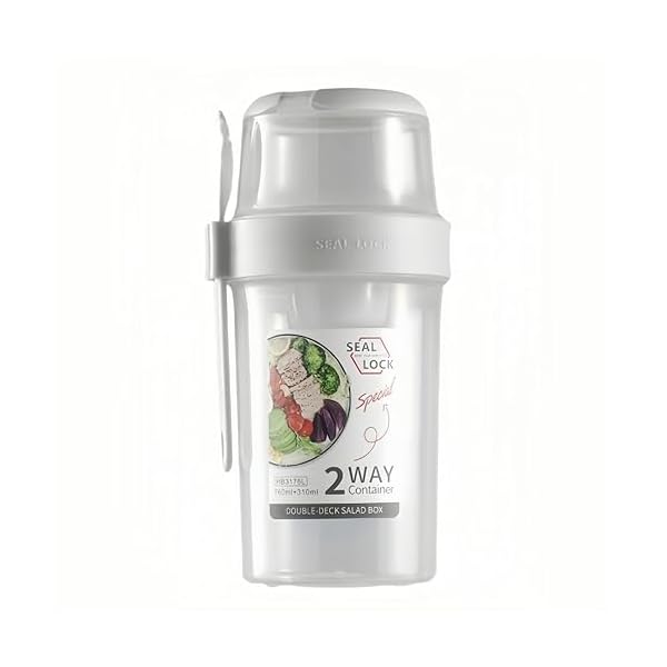 【送料無料】弁当箱サラダカッ2段 ランチボッ 分別できるドレッシング フォーク付きのサラダ容器 ソー..