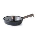 【送料無料】深型フライパン 24cm 蓋付き ノンスティック加工 IH対応 ガス火対応 炒め鍋 オール熱源対応 焦げ付きにくい 5層構造 スイスからのコート お手入れ簡単 中華鍋 こびりつきにくい 高熱効率 一年 ブラック