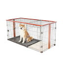 【送料無料】犬 サークル ウッディサークル ペットサークル 木製犬ケージ 中型犬用 屋根付きあり ツールーム構造 掃除簡単 146×68×71cm (カーキ)