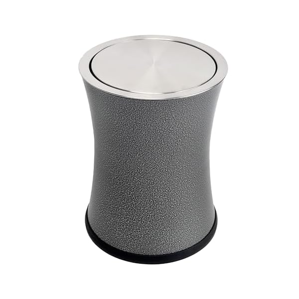 【送料無料】ゴミ箱 スチール製 小さい6l オフィス おしゃれ ごみ箱 スイングカバー インナーボックスなし ゴミ入れ グレー カラー モダンなデザイン ホーム リビングルーム 家の装飾 用