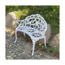 【送料無料】ガーデンベンチ、メタルアルミニウムローズ、ガーデンポーチ公園前ポーチテラス屋外用 (白)