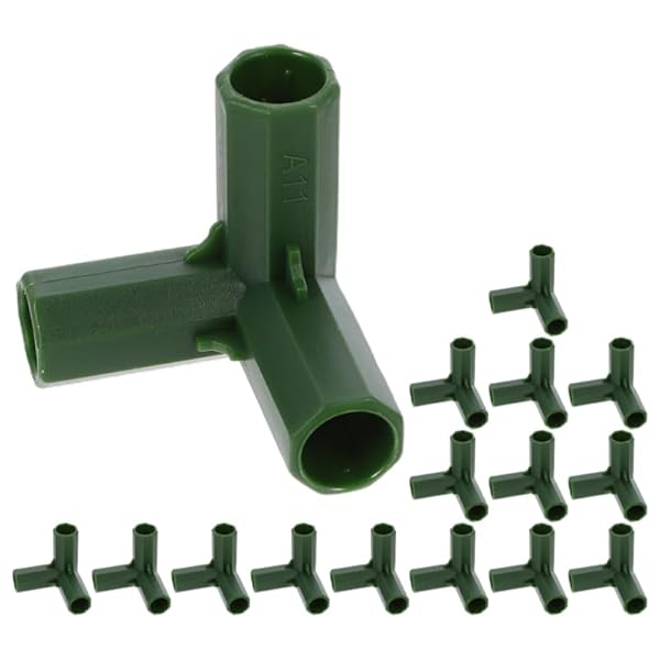 【送料無料】園芸支柱 ジョイント コネクタ 部品 パイプ継手 内径11mm 直角 3方向 16個セット プラスチ..