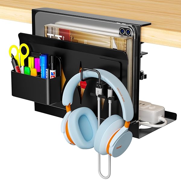 【送料無料】デスクサイドホルダー デスクサイド収納ラック ノートパソコンスタンド 縦置き 机下 収納 オフィス用品