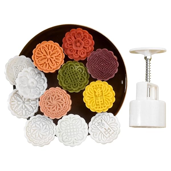 【送料無料】月餅 型 ムーンケーキ型 月餅 型抜き 本体+模様花片6枚 75g月餅 お菓子作り キッチングッ..