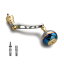 【送料無料】65-70mm可変 リール ハンドル 38mm ノブ搭載 シマノ(Shimano) ダイワ(Daiwa) 通用 スピニングリール 用 Aurora Series (ガンメタル&ゴールド) (1147)