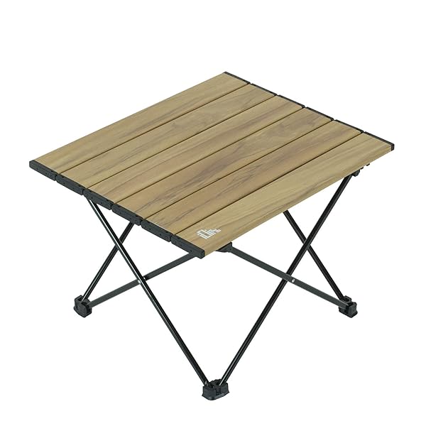 【送料無料】【（アィクライム）】キャンプロールテーブル アルミロールテーブル ★ロール天板最新デザイン 耐久性強化 ★1kg超軽量 折りたたみ コンパクト 携帯便利 収納袋付き ★耐熱 防水 防錆 耐腐食 安定 耐荷重30kg Sサイズ-Nature