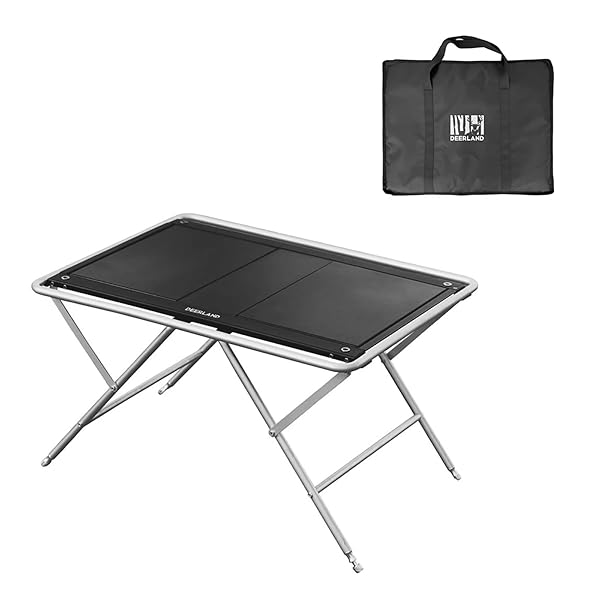 【送料無料】DEERLAND アウトドアテーブル IGTテーブル 折りたたみ 携帯便利 キャンプ 高さ調整可能 マルチキッチン 掛けレバー付き バーベキュー 頑丈アルミ合金 収納ケース付き