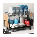 【送料無料】水切りラック 食器 水切り 食器置き 水切りカゴ 乾燥ラック 皿立て ミズキリラック ショッキ 洗いかご キッチン 自動排水 組立簡単 2段式 ブラ...