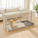 【送料無料】ペットケージ ペットサークル 犬ケージ 犬ゲージ 屋根付き ペットゲージ 犬ゲージ トイレ付き 幅145*奥行き68*高さ70cm 室内サークル お手入れ簡単 小型犬 中型犬 屋内 (ナチュラル)