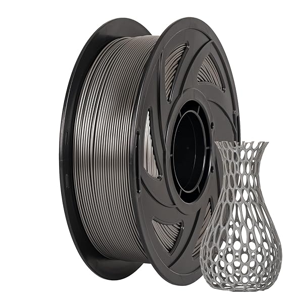 【送料無料】PETG フィラメント 1.75mm、メタル ライト グレー 3D プリンター フィラメント精度 +/- 0.05mm、3D プリンター用 1KG スプール (2.2 LBS)