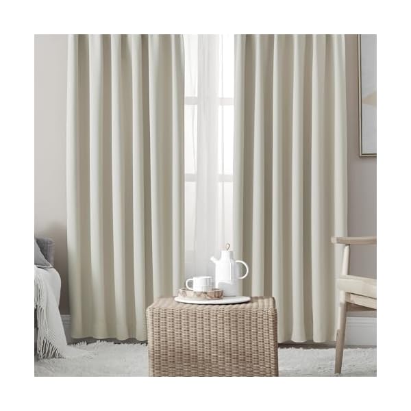 【送料無料】カーテン 遮光カーテン 4枚セット 1級遮光 ベージュ 幅100cm丈170cm 断熱 防寒 防音 省エネ 無地 洗える 寝室 リビング用 (ドレープカーテン2枚・レースカーテン2枚)