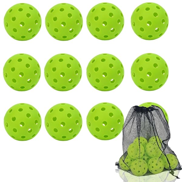 【送料無料】野球 バッティング 穴あきボール トレーニングボール 子供 練習用 12個セット PE素材 直径72mm 室内練習 野球ボール おもちゃ メッシュバッグ付き (グリーン)