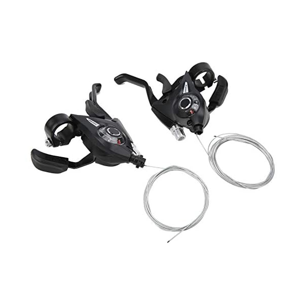 【送料無料】21スピード自転車ブレーキシフトレバーセット 視認性の高い変速表示インジケーター付き 自動車が適用可能 アルミニウム合金製 ブラック 2台