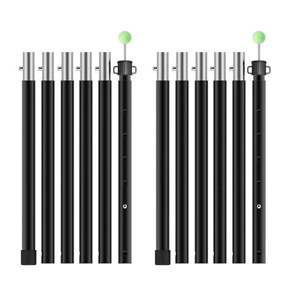 【送料無料】テントポール タープポール 収納40cm MAX240cm 直径24mm 25段階調節 6節連結 アルミ製 高さ調整可能 プッシュボタン式 組立簡単 収納袋付き 天幕用ポール キャンプ設営用