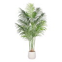 【送料無料】【フェイク観葉植物アレカヤシ 120cm】室内用フェイクグリーン 大型,13枚葉付き&天然コルク?皮 フェイクグリーン,白いおしゃれ植木鉢付き&化粧石。ベッドルーム、リビングルーム、オフィス、玄関など室内用の人工観葉植物として