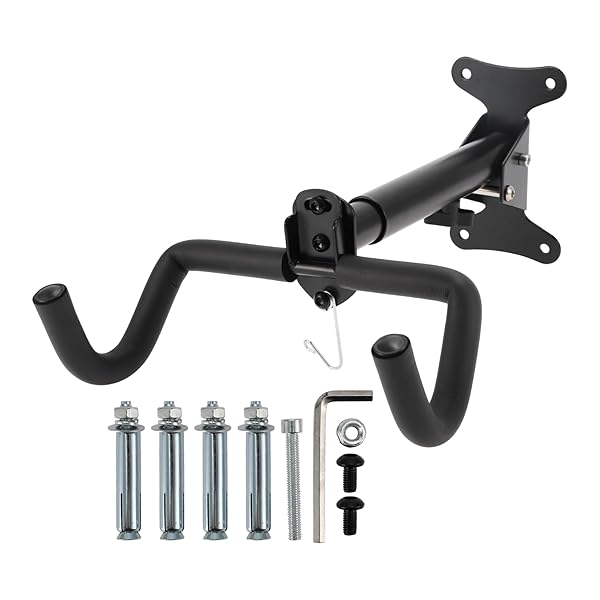 【送料無料】壁掛け自転車ラック 長さ調節可能 自転車屋内収納ラック ガレージ用サイクリング壁掛けホ..