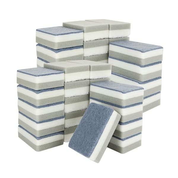 【送料無料】スポンジ 40個入り キッチン スポンジ 食器洗い 11*7*3.5cm キズつけない キッチンスポンジ 台所用 生分解性ナチュラル 台所スポンジ