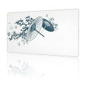 【送料無料】和風 白 マウスパッド 大型 ゲーミング 和傘 桜 伝統 和柄 マウスマット デスクマット 特大 おおきい キーボードパッド エレコム 光学式 マウス対応 滑り止め 耐久性 良い おしゃれ かわいい 防水 サイバーカフェ オフィス最適 適