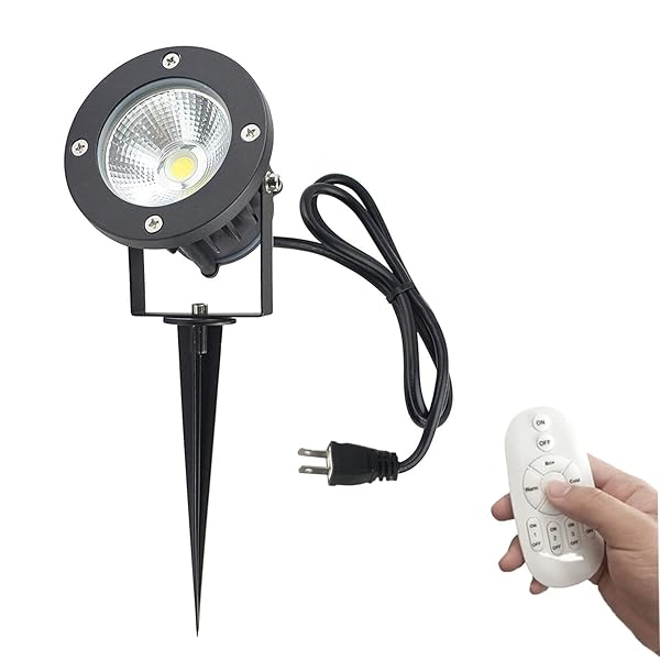 【送料無料】ガーデンライト コンセント式 コード長さ3m リモコン付き 調光 屋外用 スポットライト アウトドアライト IP65防水ライト 歩道/車道/芝生/庭などの屋外照明用 防犯災害対策