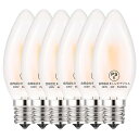 【送料無料】LED エジソン電球 シャンデリア電球 60W形相当 720lm E17 6W 復古電球 磨りガラスの材質 調光器非対応 2700K 電球色 PSE認証済み 蝋燭型 6個入り (E17-蝋燭型, 電球色)