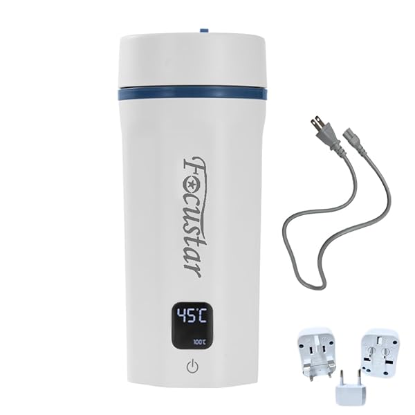 【送料無料】ポータブルケトル 550ML 電気ケトル 小型 トラベルケトル 海外対応・日本対応 6段階温度調節 100-240V兼用 変圧器不要 400W ポータブル電源で使える 持ち運びやすい 携帯湯沸かし器 旅行 車中泊に適用